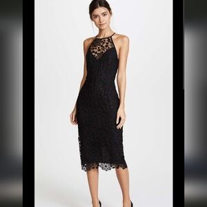 💚2xHP💚NWT Yumi Kim She's Mine Lace Midi Bodycon Dress in Black size L